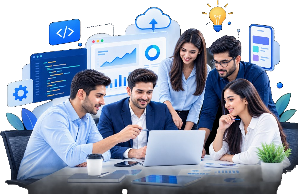 Kiash Infotech team collaborating on digital products, analytics and cloud solutions